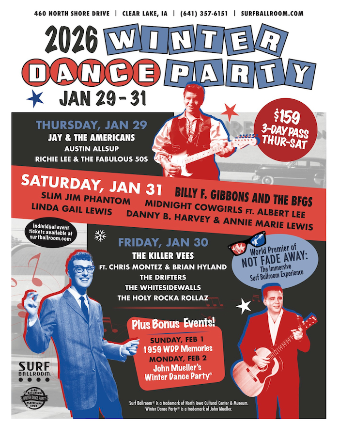 One of the original posters for the Winter Dance Party in 1959